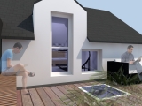 projet renovation petite maison vannes vue 3d terrasse